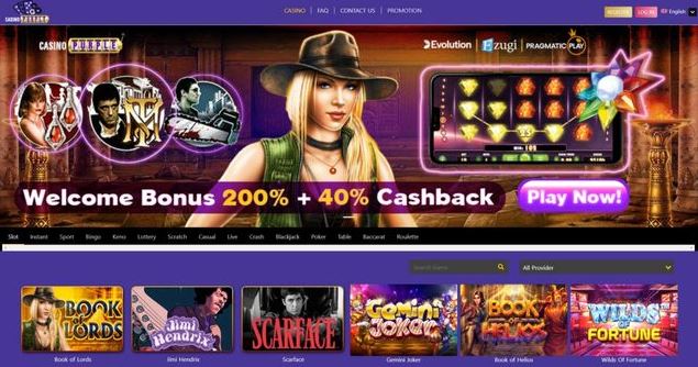 Explore the Casino Purple homepage and win with a 200% bonus plus 40% cashback offer